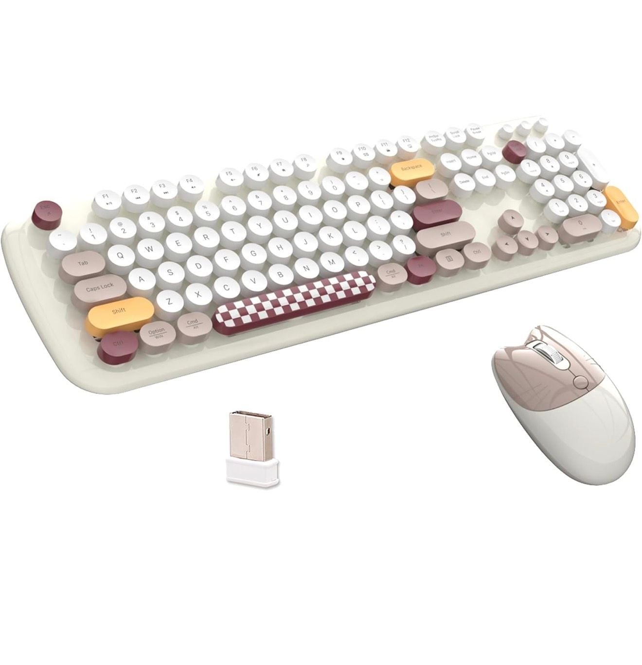 Zero Wireless Keyboard & Mouse Set Retro Typewriter Style