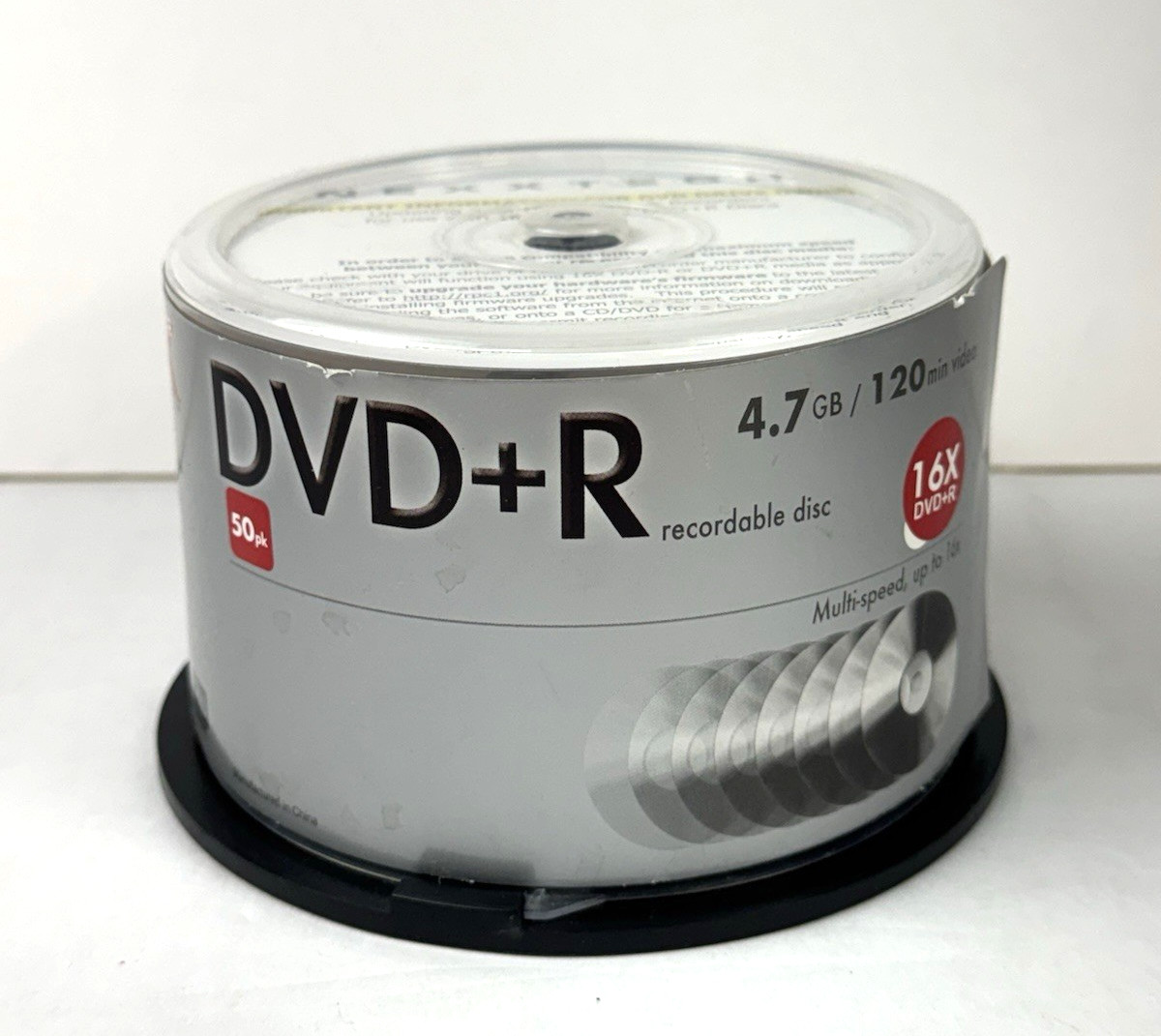 Nexxtech 16x DVD+R 4.7GB 120 Min Video Multi-Speed up to 16x - 50 Pack