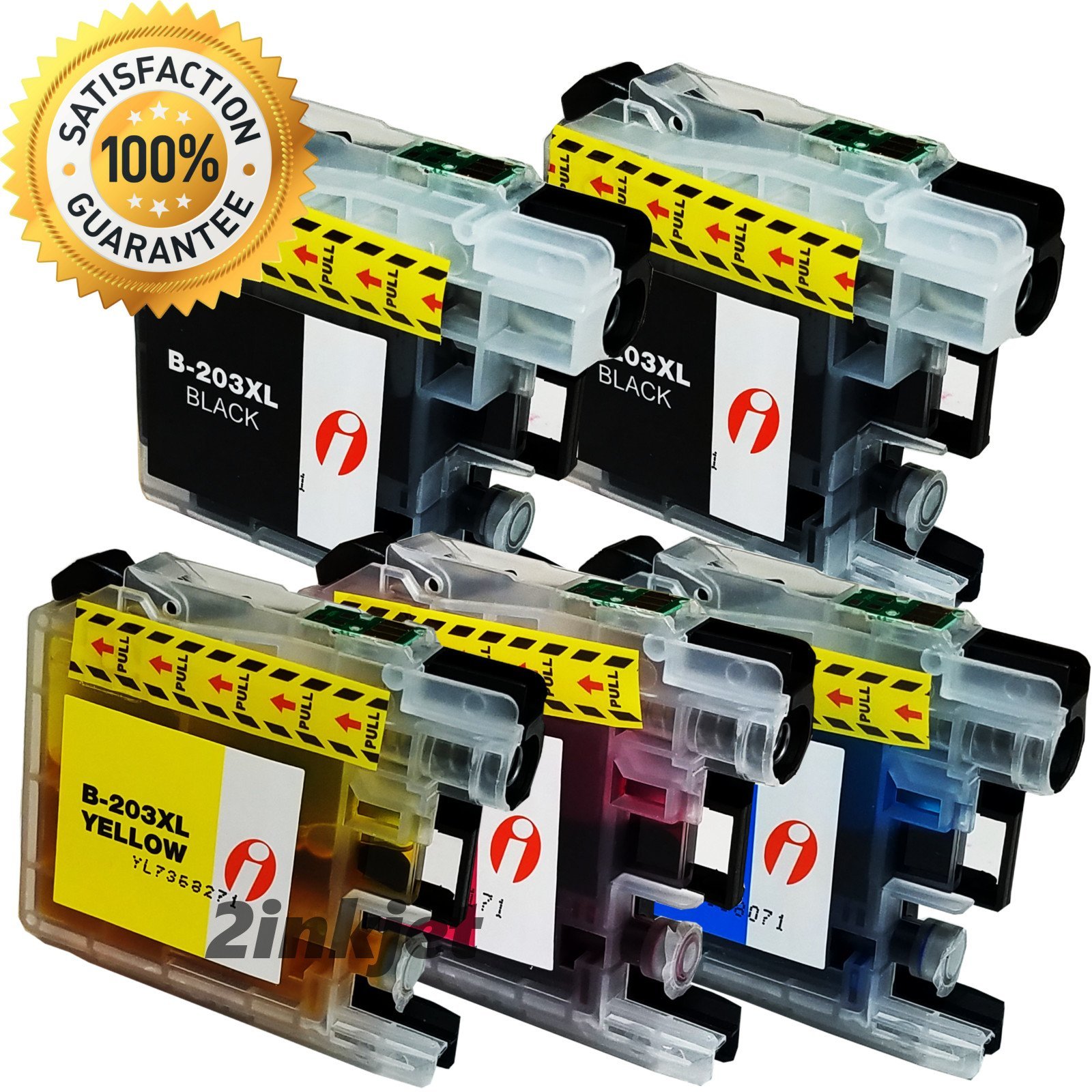 5Pk Hi-Yield BK&Color Ink For Bro LC203 XL MFC-J680DW J880DW J885DW New Chip