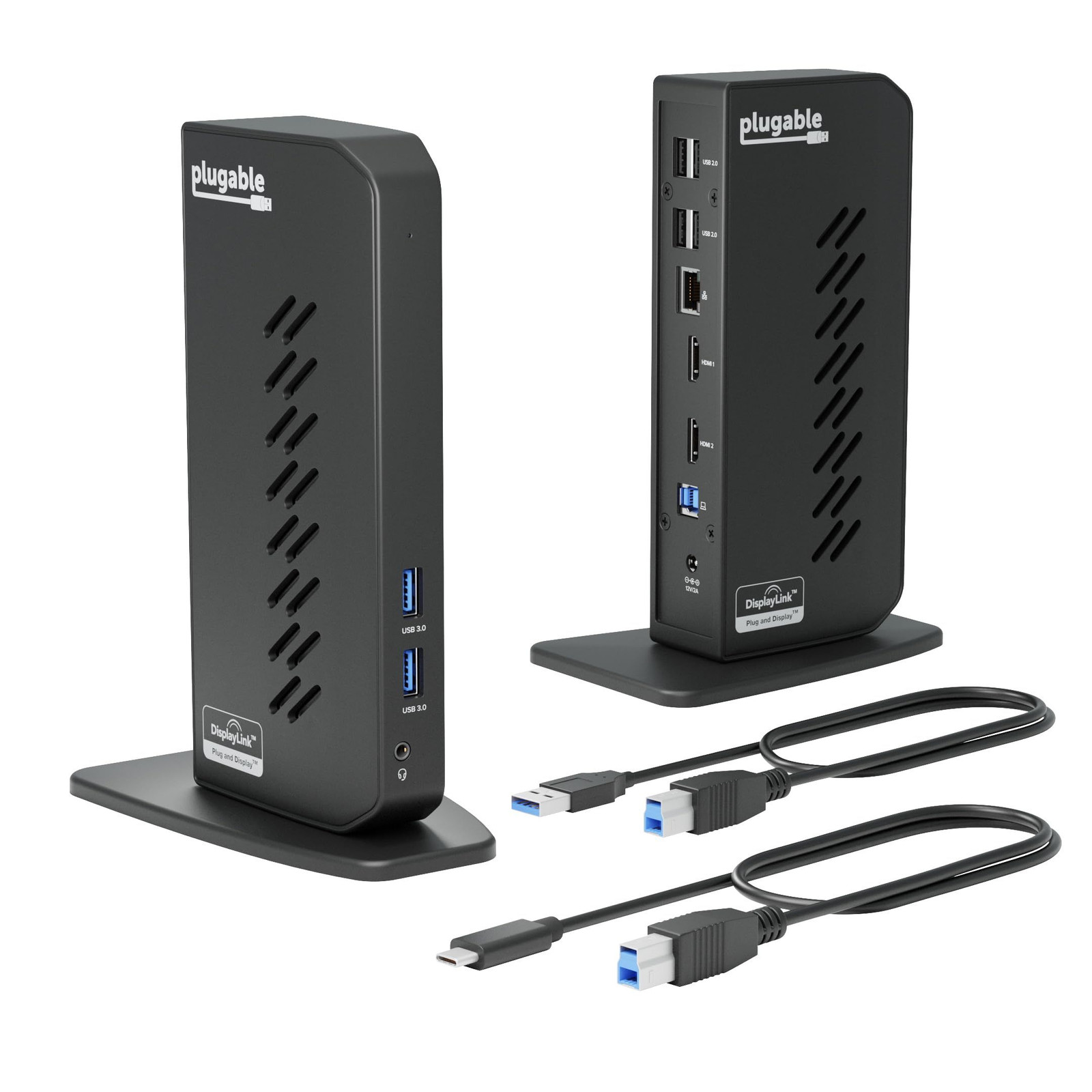 Plugable Dual 1080p HDMI Universal Docking Station 7.5" × 2.8" × 5.3, Black 
