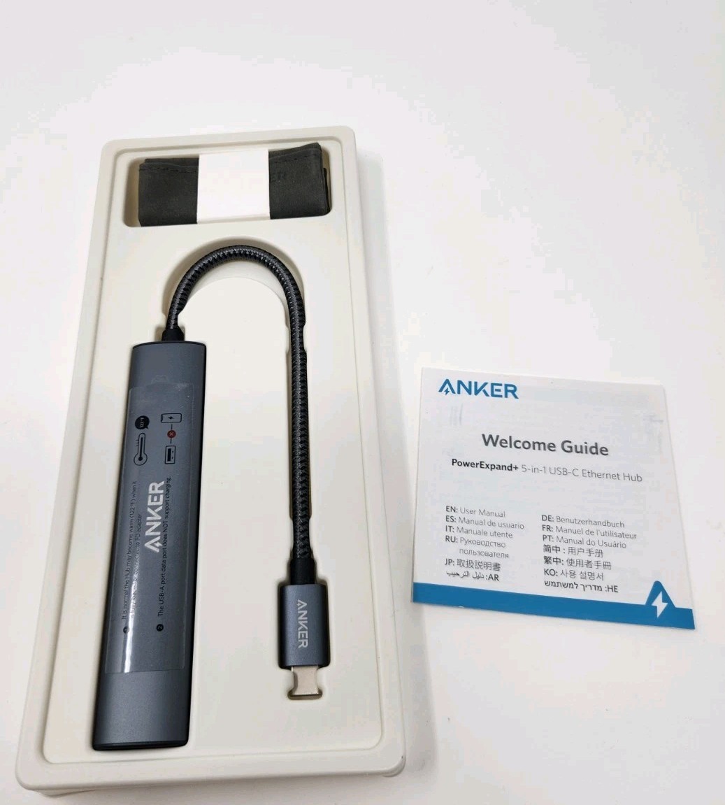 Anker A8338 PowerExpand+ 5-in-1 USB-C Ethernet Hub - NEW open box