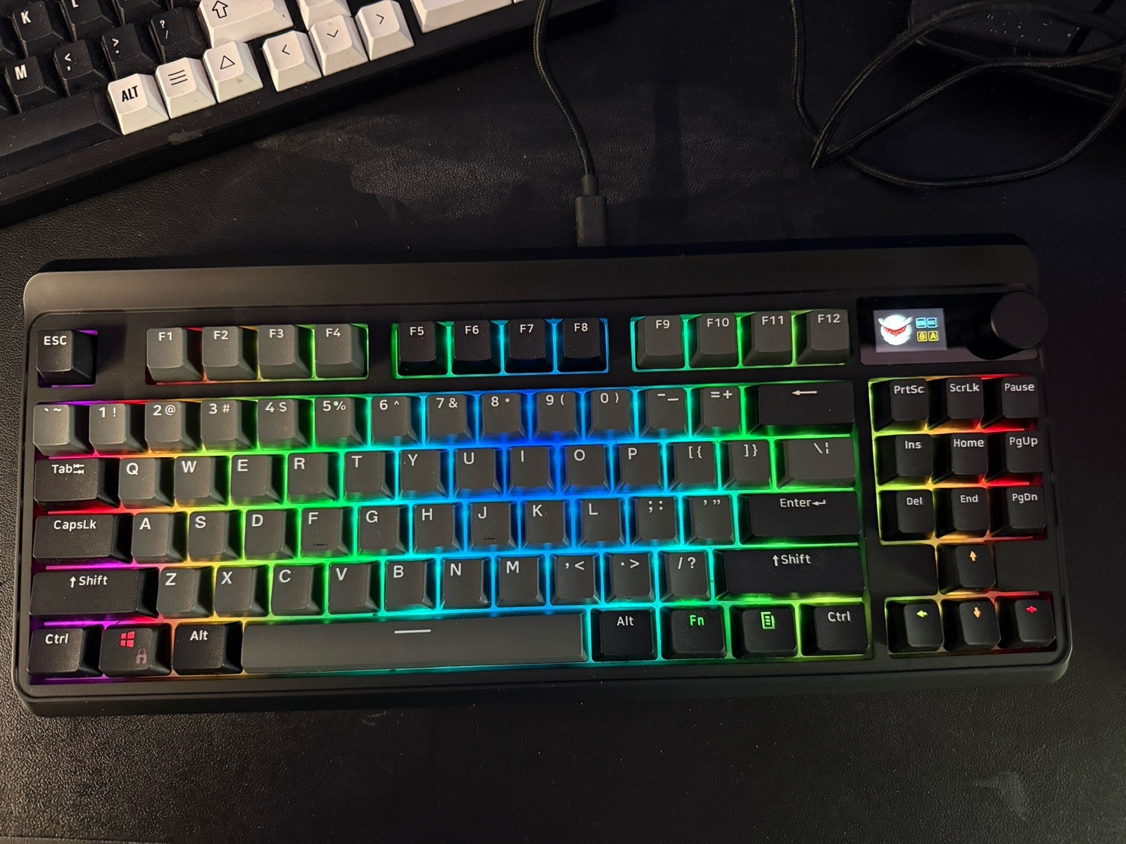 XVX M87 Pro 2 RGB 10KLS 87 Key Wired Mechanical Keyboard W/ Screen, And Hub