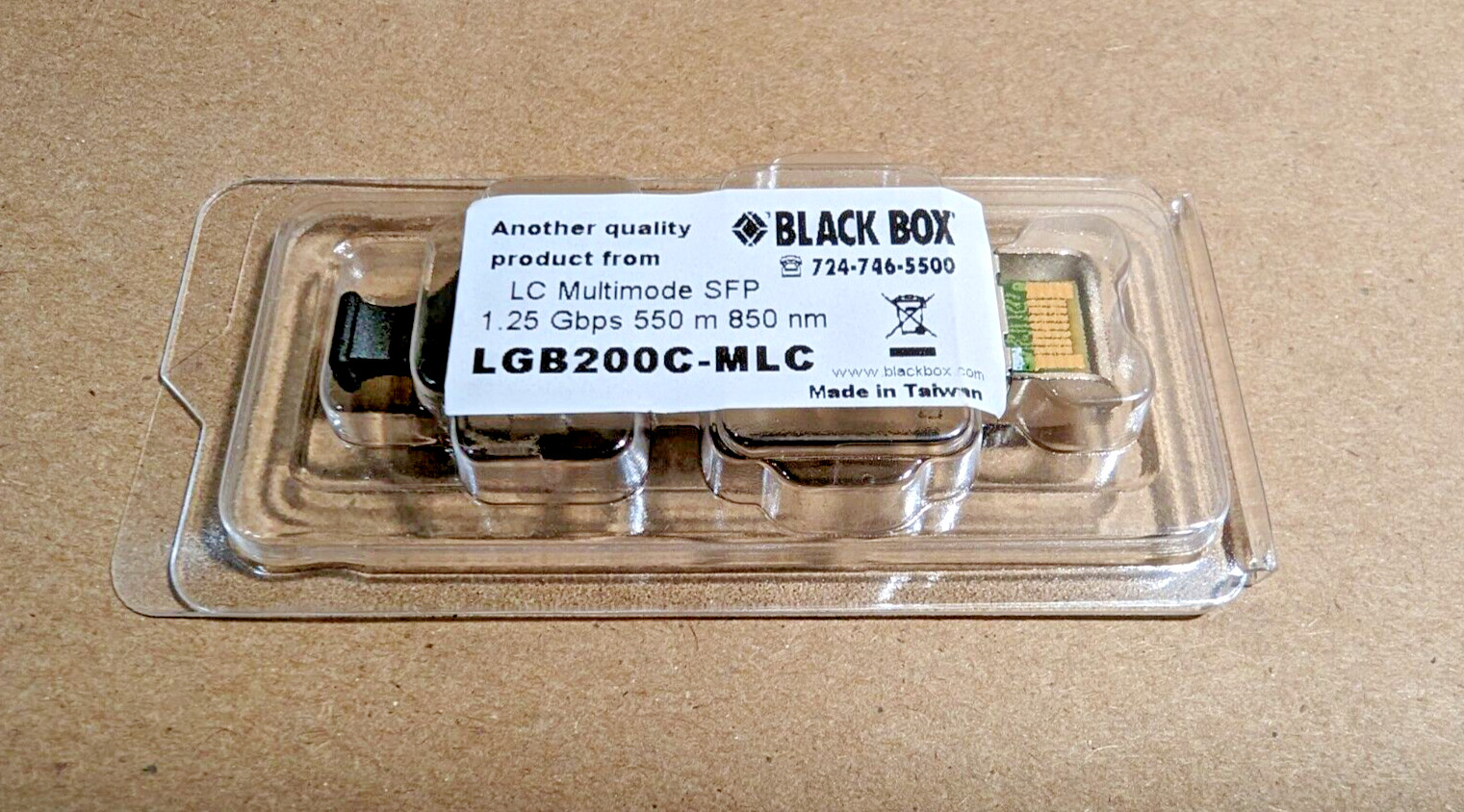 BLACK BOX LGB200C-MLC LC Multimode SFP Optical Transceiver  1.25Gbps  850nm