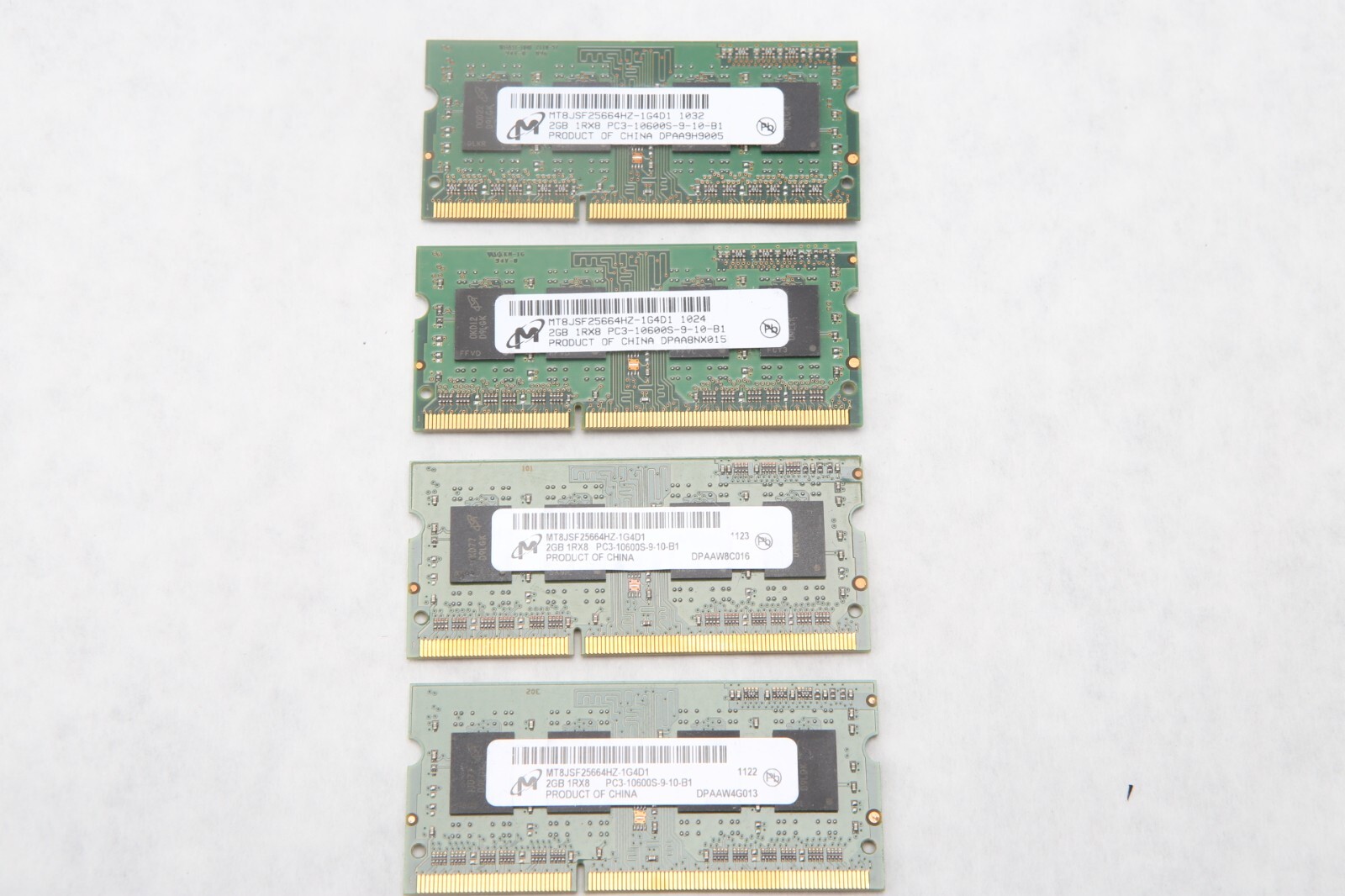 4x 2GB (8gb) Micron DDR3 PC3-8500S Sodimm Memory RAM - MT8JSF25664HZ-1G1D1 R21