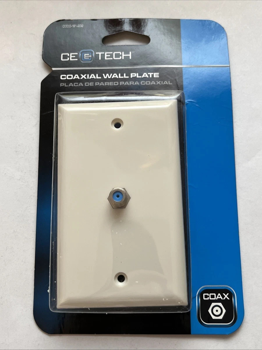 CE TECH 191-232 Coaxial Cable Wall Plate Light Almond 1-Gang 0000-191- 232
