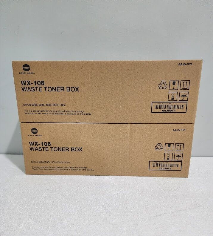 Konica Minolta AAJ50Y1 WX106 Waste Toner Box Lot of 2