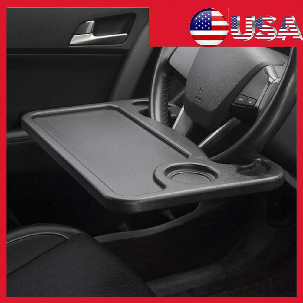 Car Steering Wheel Tray Table Coffee Drink Holder Laptop Stand Eating Food Desk