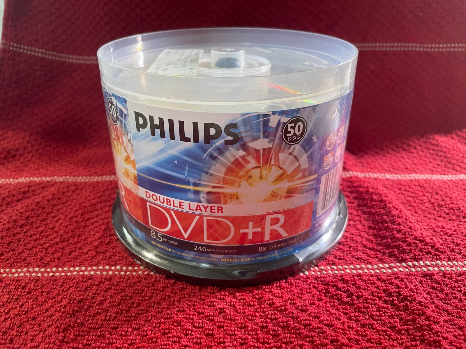 50 PHILIPS 8X DVD+R DL Dual Double Layer 8.5GB Media Disc Cake Box / 240mins