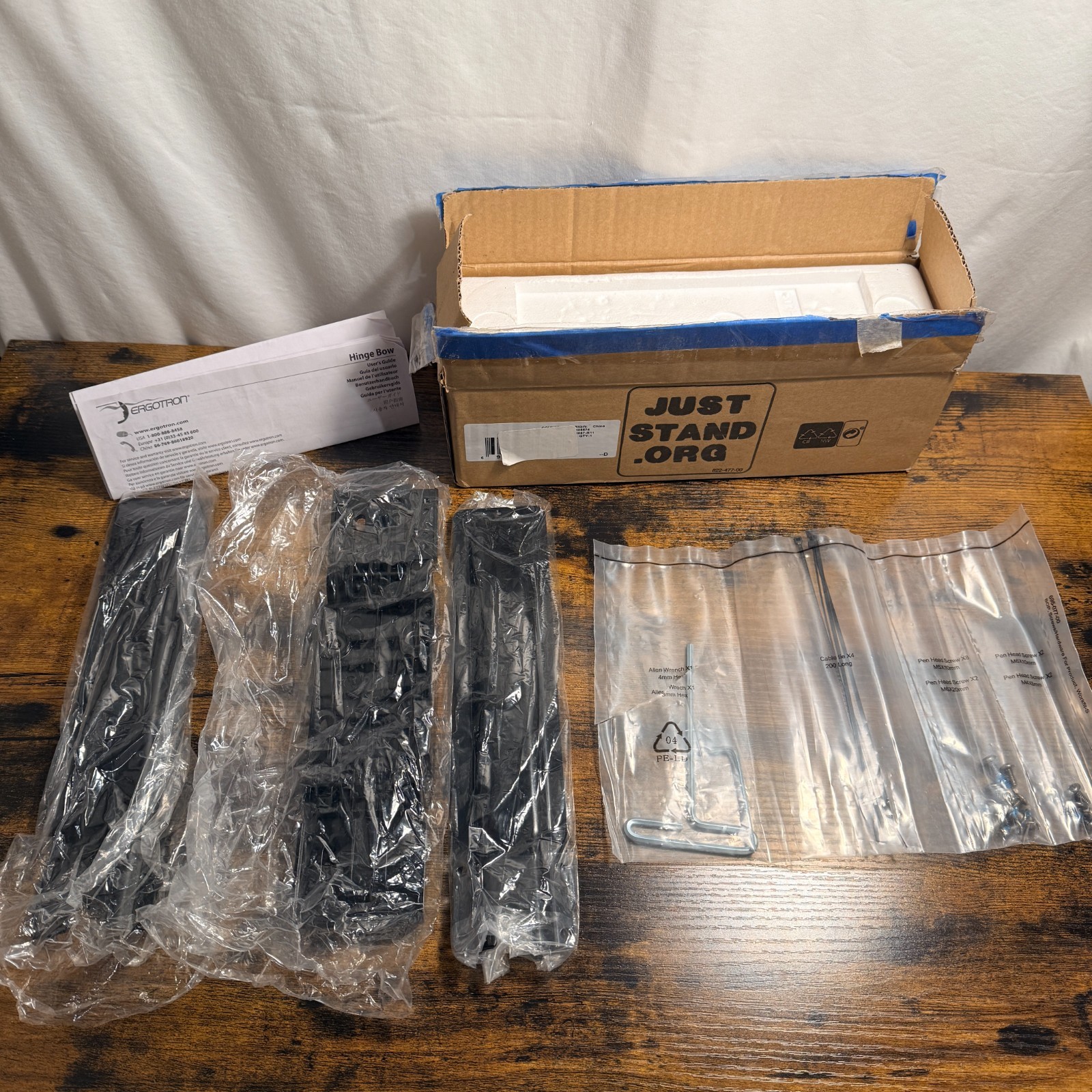 Hinge Bow for Ergotron WorkFit-S 97-583-009 NEW open box Hinged Bow accessory