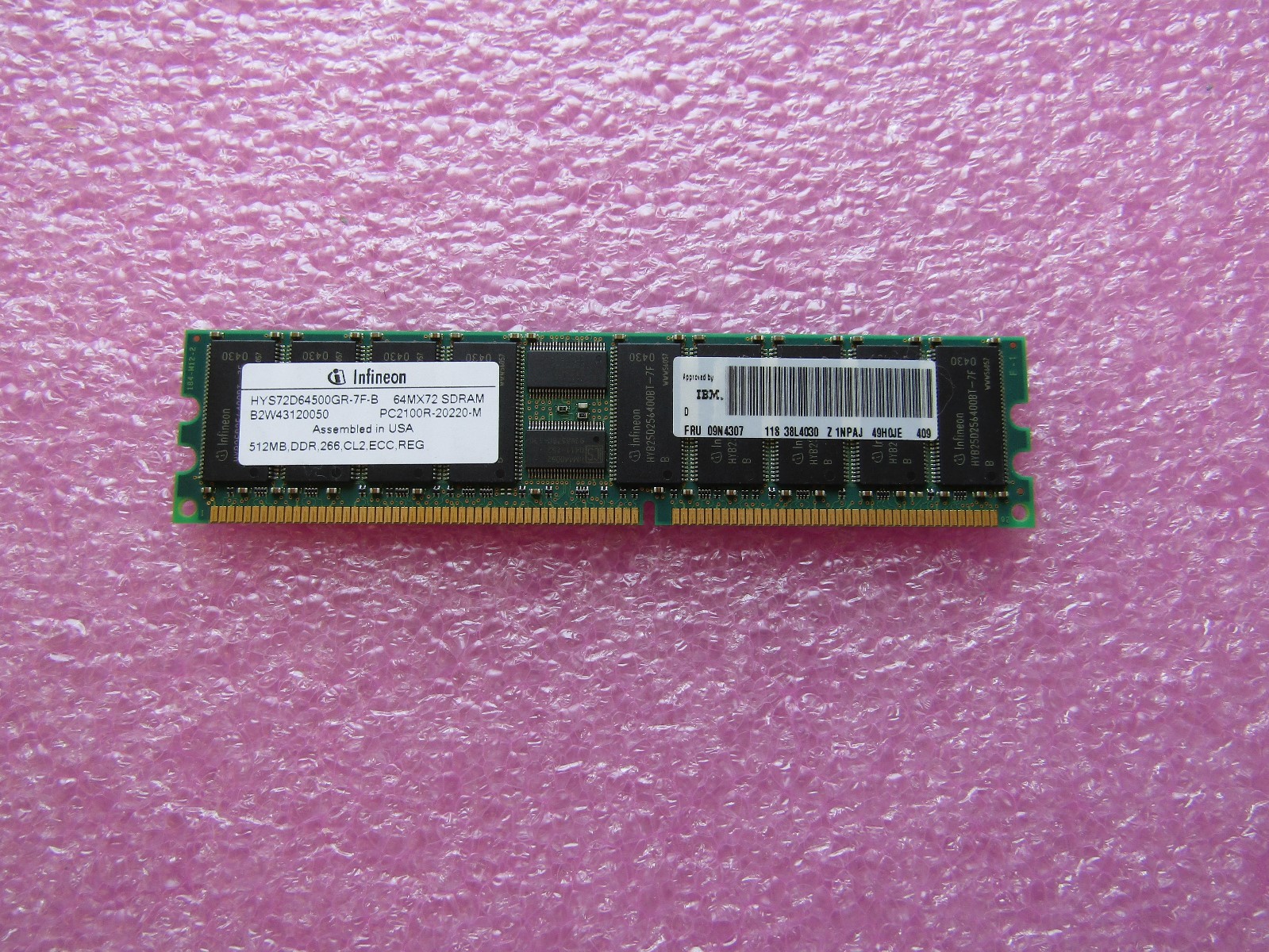 09N4307 IBM 512MB PC2100 MEMORY DIMM