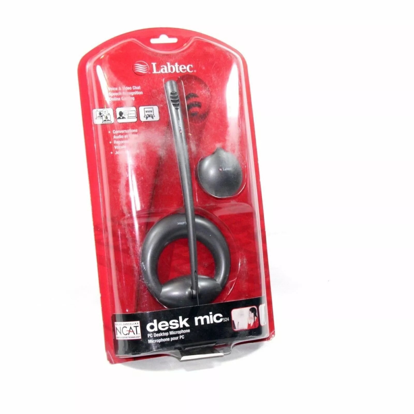 NEW SEALED--Labtec 524 Desktop Microphone w/Monitor Mount