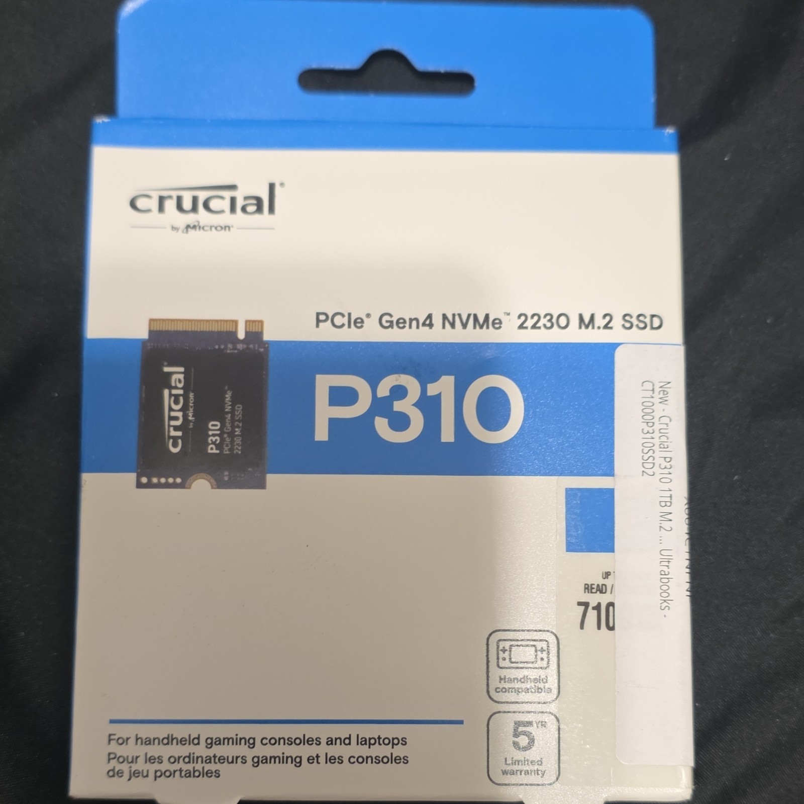 Crucial P310 1TB PCIe Gen4 NVMe M.2 2230 Internal SSD 7100MB/s CT1000P310SSD2