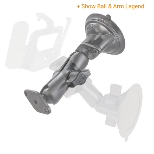 Ram Mount RAM-B-166U Twist Lock mount with double socket arm  base adapter