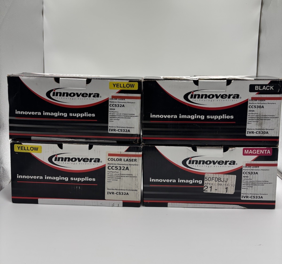 Lot 4 Innovera Laser Toner Black Magenta Yellow x2 IVR-C530A For HP 2025