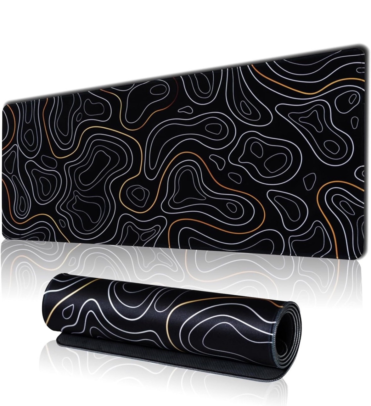 Topographic Contour Extended Big Mouse Pad LargeGaming Mouse Pad Desk Pad.