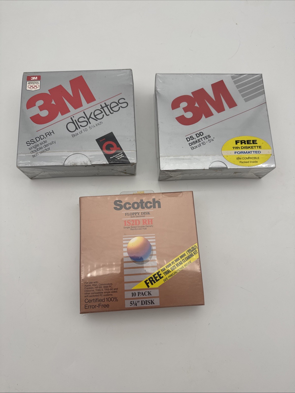 Vintage NOS Scotch And 3M Floppy Disks  1S2D RH 5 1/4" 30 Disks Sealed