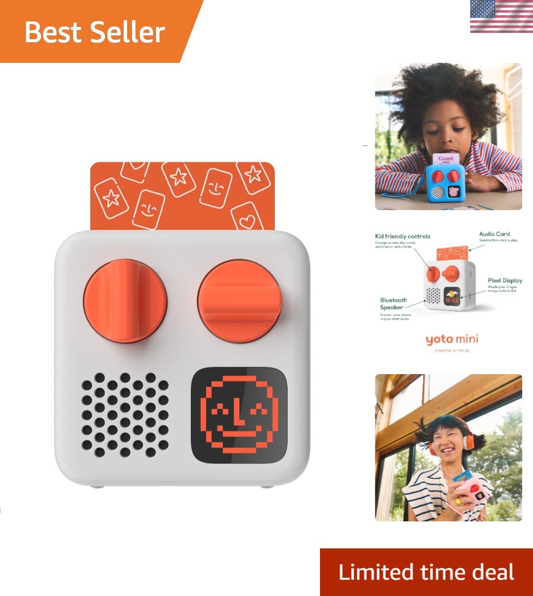Mini 2024 Edition + Make Your Own Card – Kids Screen-Free Bluetooth Audio Pla...