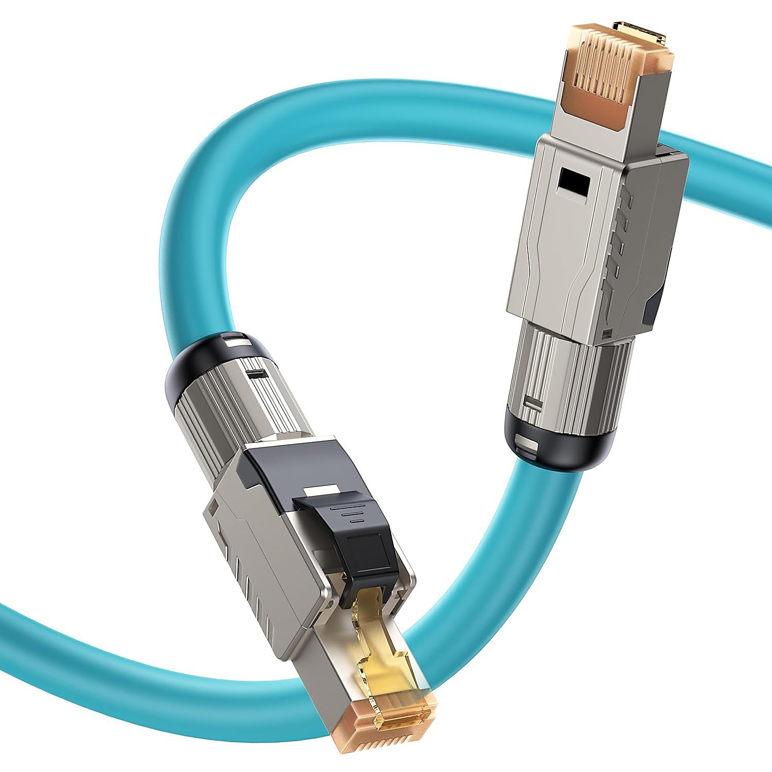 RJ45 Cat8 Gold Plated Ethernet Cable - 3.3ft - 2000MHz - 40Gbps - Blue