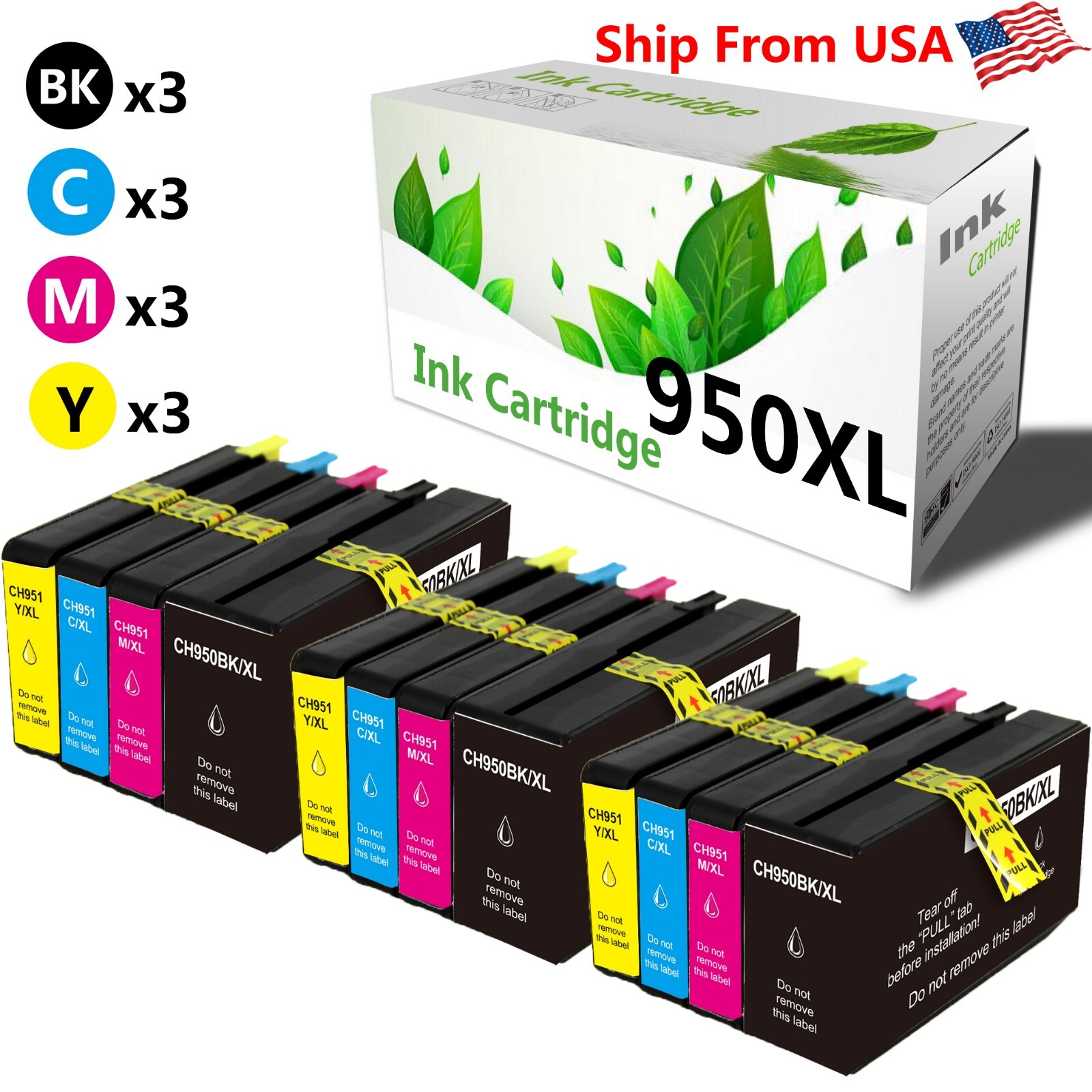 12PK 950XL 951XL Ink Cartridge 950 XL 951 XL for Officejet Pro 8100 8600 8610
