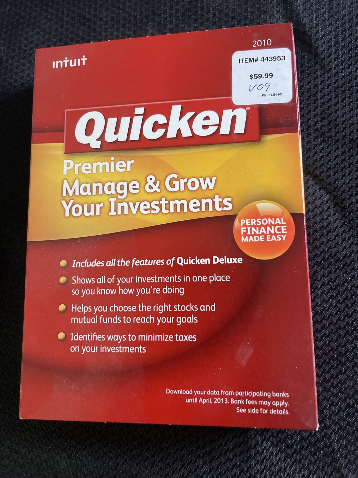 Quicken Premier 2010 For Windows SEALED big Box