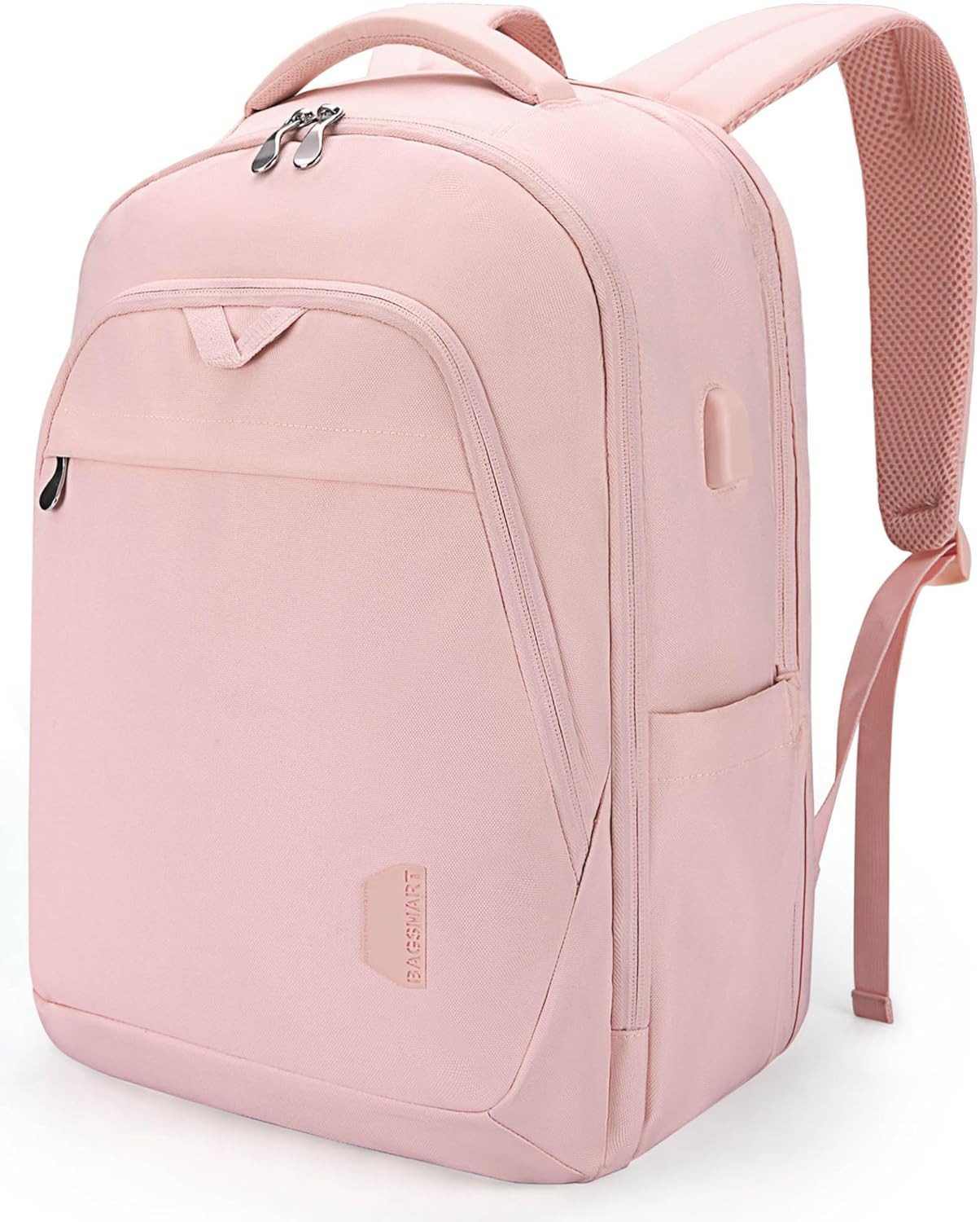 Stylish Water-Resistant 17.3" Laptop Backpack for Women - Pink Casual Daypack