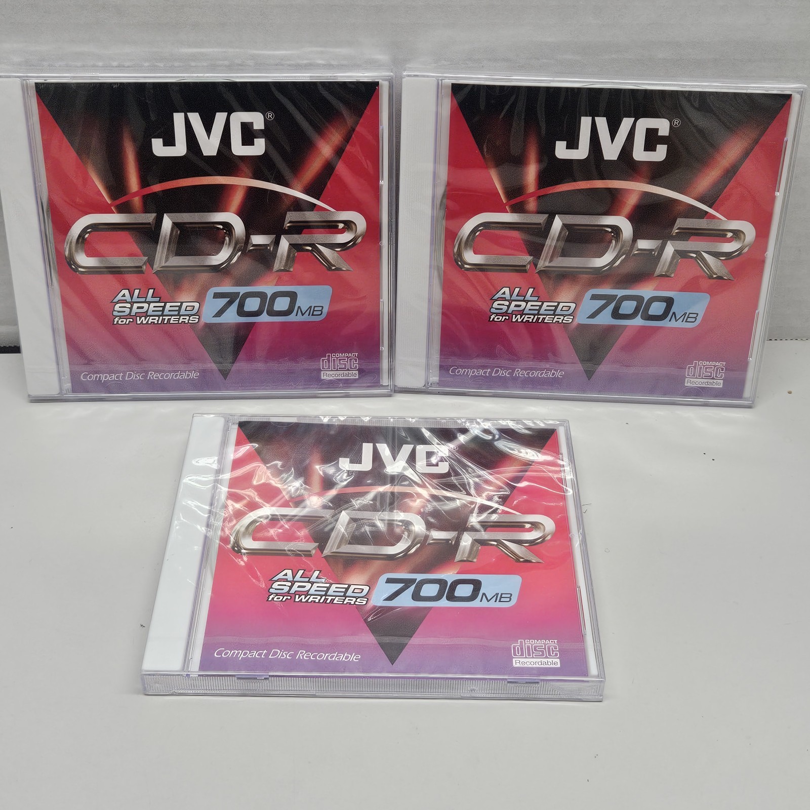3 JVC CD-R 700 MB Compact Disc Recordable All Speed For Writers Jewel Case New
