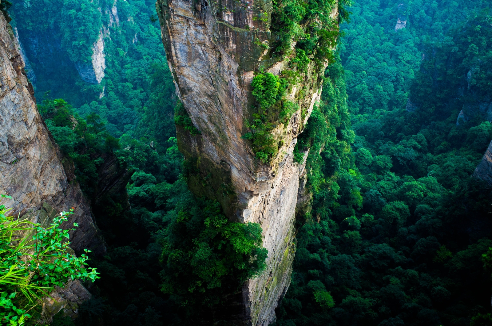 Landscape forest china cliff mountains green summer Custom Gaming Mat Desk