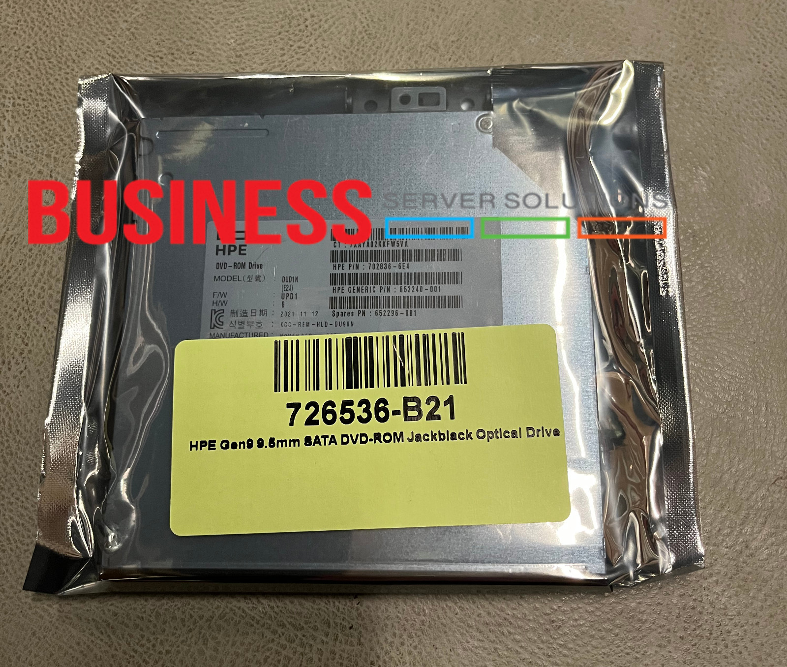HPE Gen9 9.5mm SATA DVD-ROM Jackblack Optical Drive 726536-B21