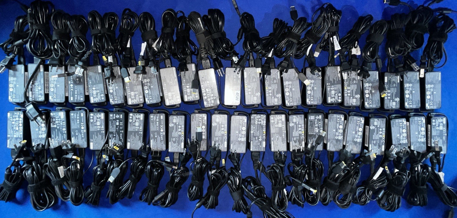 Lenovo ThinkPad 45W AC Adapter Laptop Charger Yellow Slim Square Tip - Lot of 44