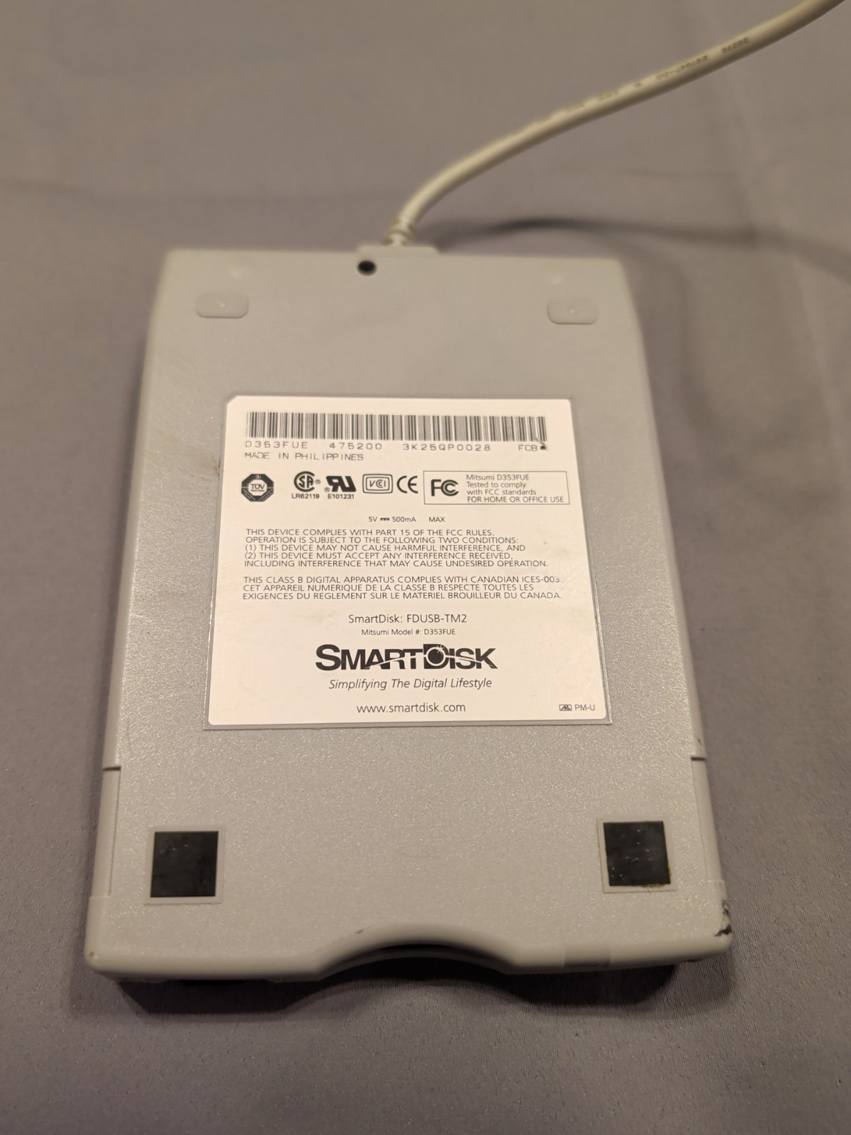 Smart Disk  Mitsumi D353FUE USB External Floppy Disk Drive FDUSB-TM2