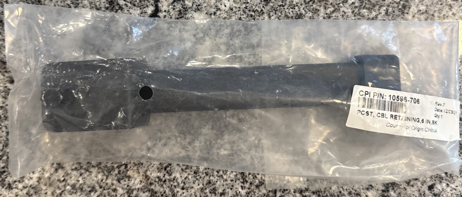 CPI Chatsworth 10596-706 Cable Retaining Post, 6”Inch Black New