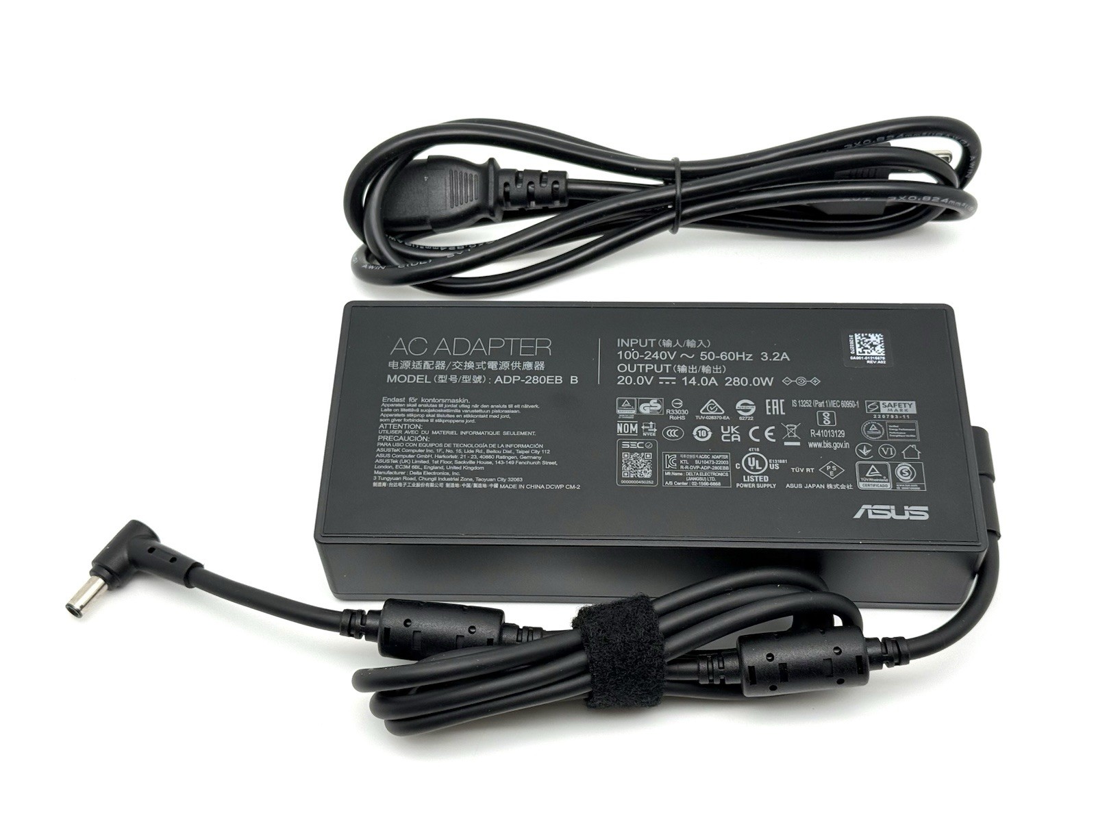 20V 14A 280W Asus ADP-280EB F Rectangle Conn Charger AC Adapter + Cable