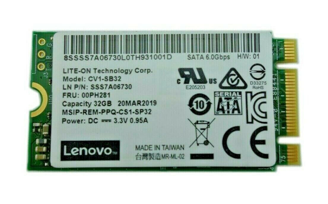 Lenovo ThinkServer 32GB SATA 6Gb/s M.2 2242 SSD CV1-SB32 00PH281 SSS7A06730