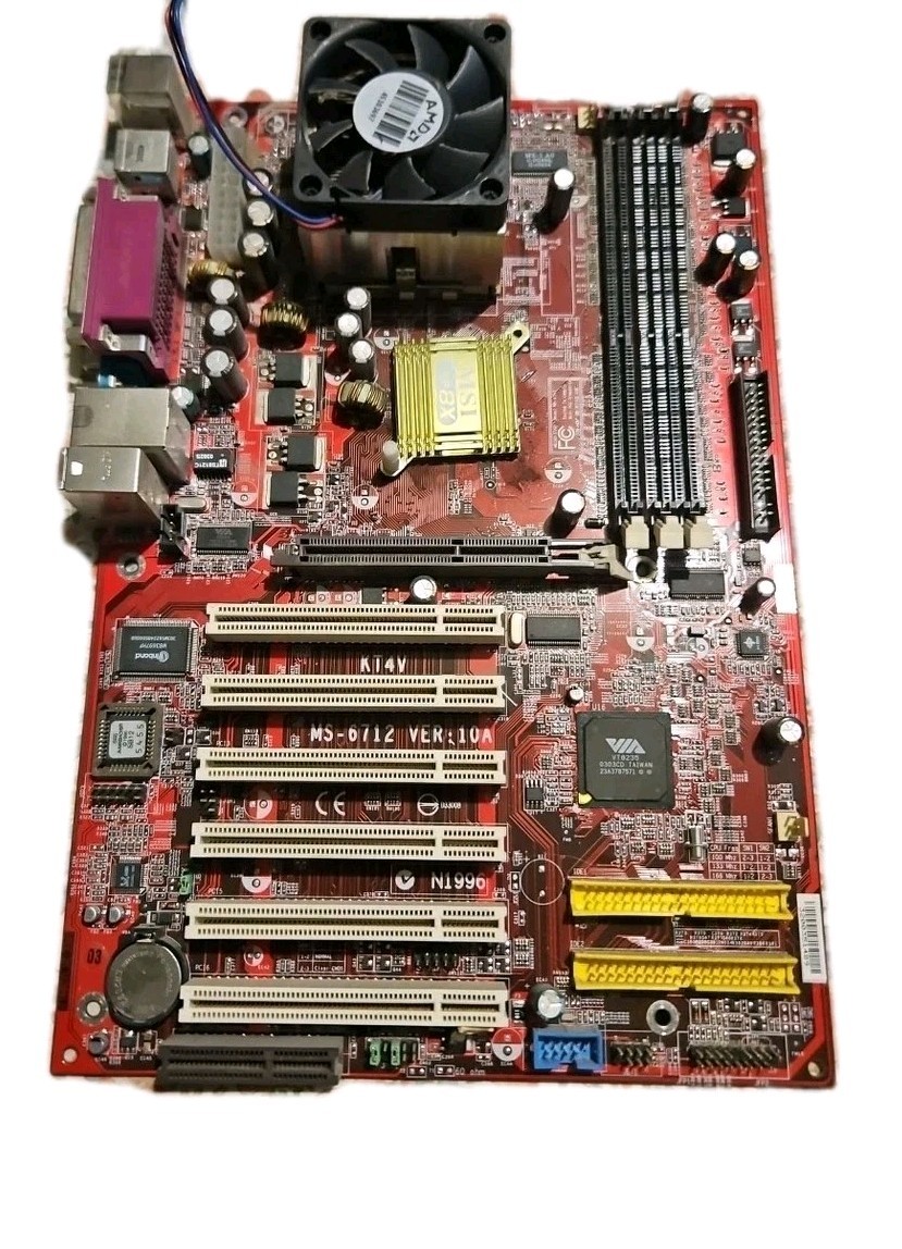 Vintage MSI KT4V (MS-6712) Socket 462 Motherboard + AMD Athlon XP 2000 + 1.5gb