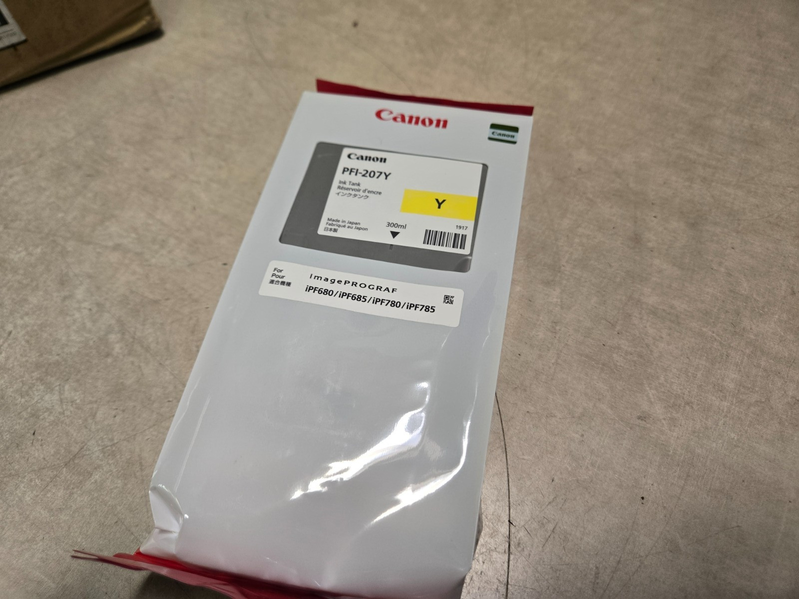 Canon PFI-207Y Yellow Ink Cartridge 300ml  Factory Sealed 2027