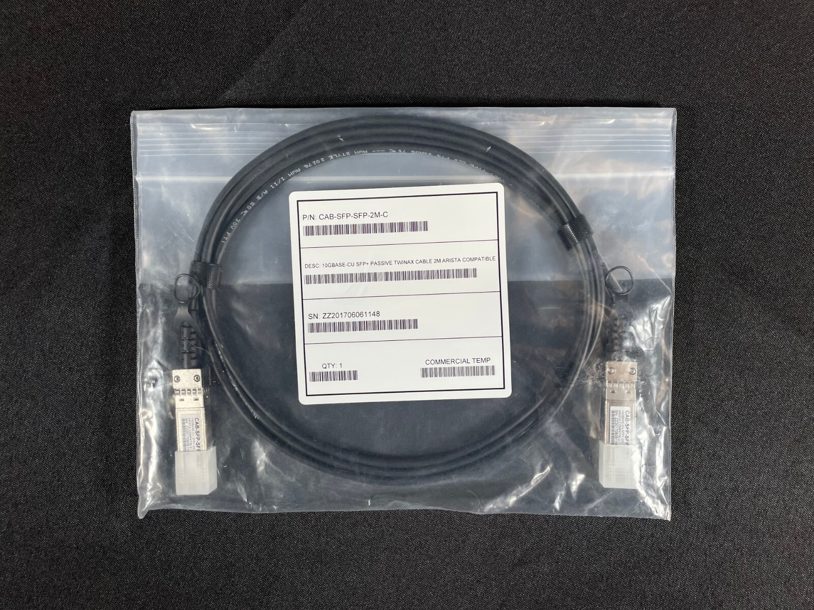 NEW Arista CAB-SFP-SFP-2M  10GBASE CR  SFP+ Cable-Same Day Shipping
