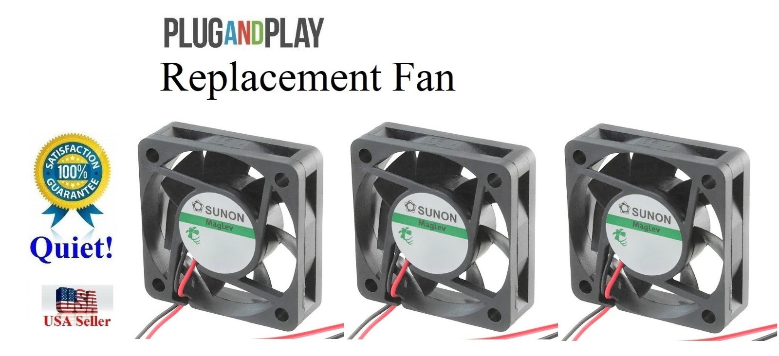 3x Quiet Replacement Fans for Allied Telesyn AT-8124XL