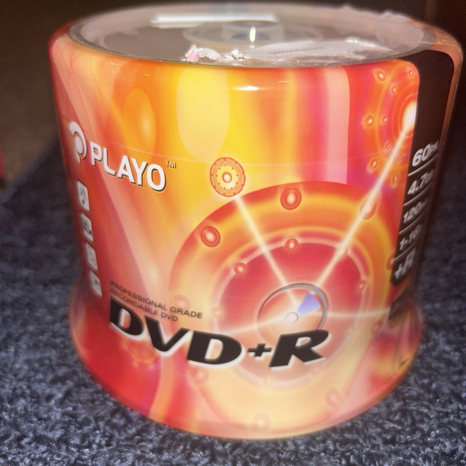 NEW - PLAYO DVD +R 60 Pack - Professional Grade Recordable | 4.7GB | 120m | 16X