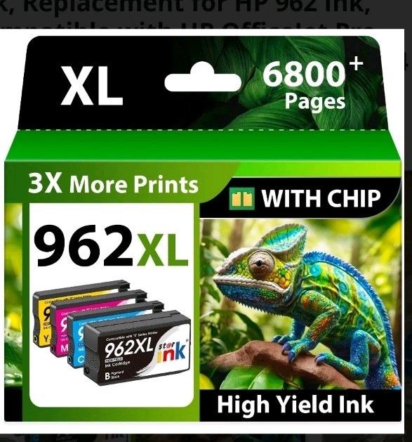 4PK 962XL Ink Cartridges for HP Officejet Pro 9010 9015 9018 9020 9025 Printers