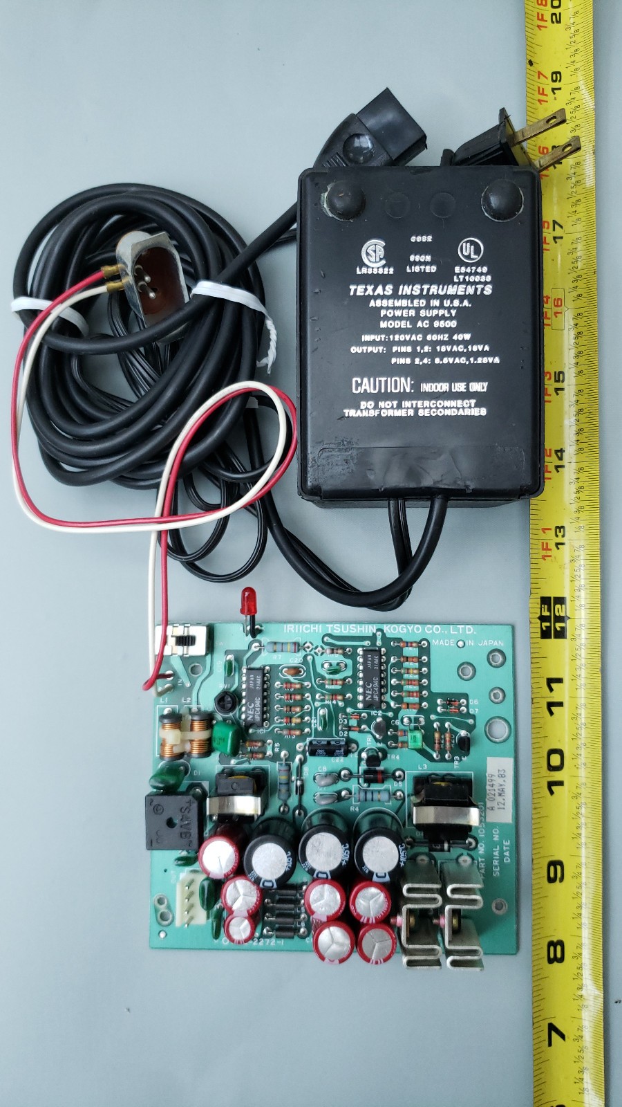 TI-99/4A Home Computer POWER SUPPLY Board with 18V TI-99/4A Power Transformer