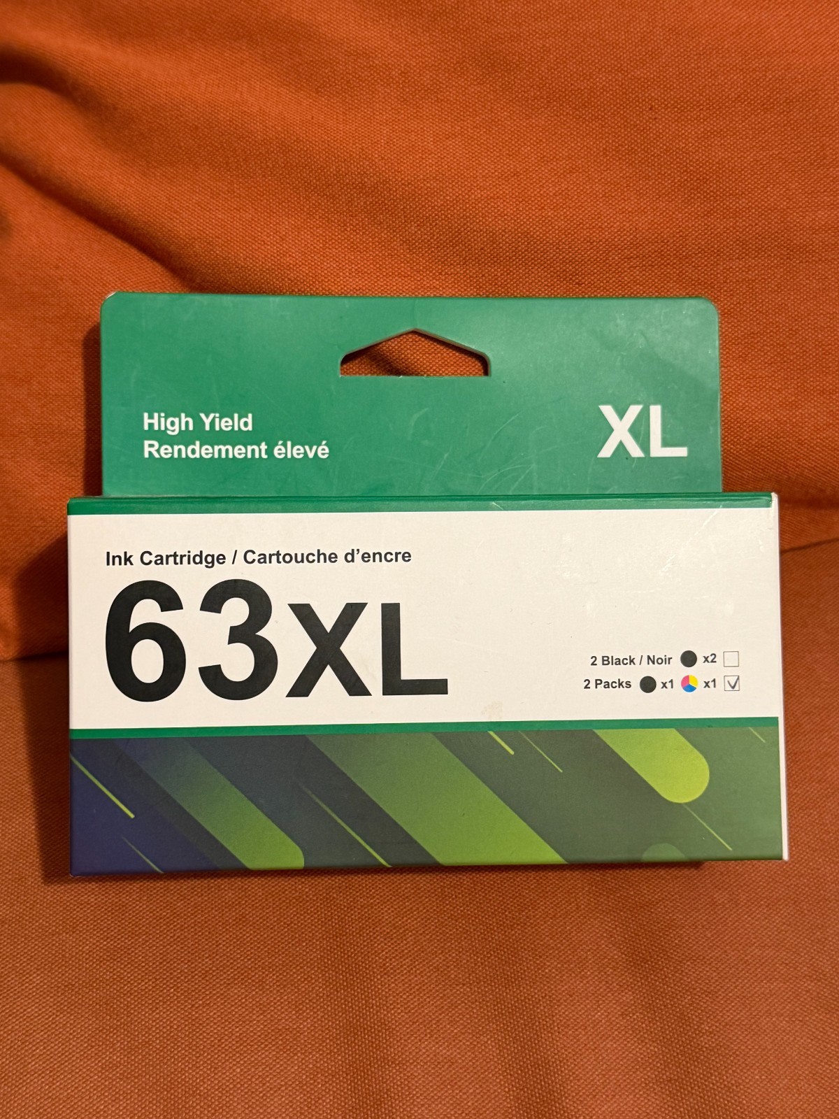 63XL Ink Cartridge Replacement for HP Ink 63 XL HP63 combo pack black color