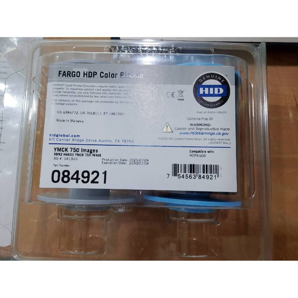 Fargo 84921 Color Ribbon - YMCK - 750 prints HDP6600 Printer - Replaces 84911