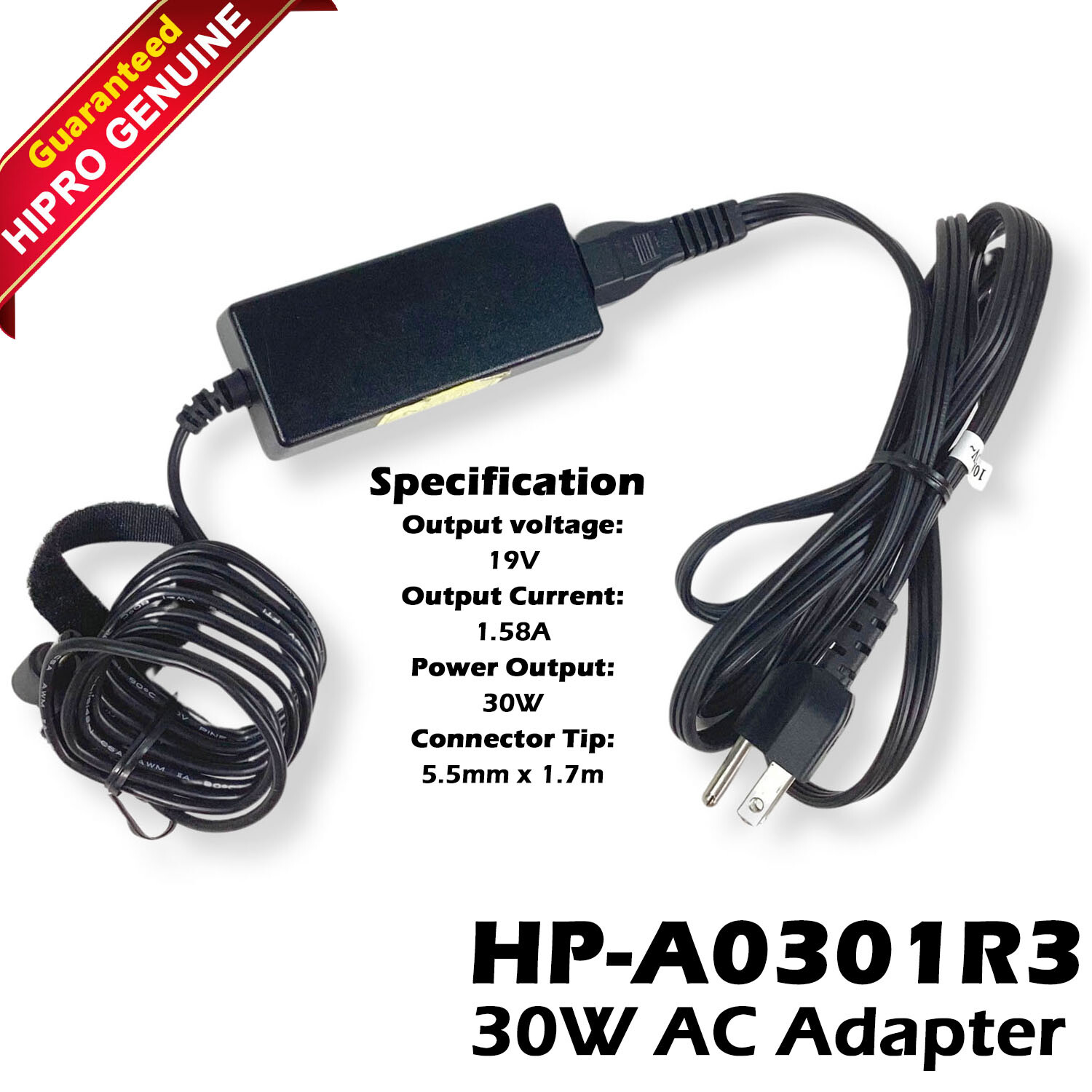 Genuine Hipro HP-A0301R3 A030R017L Laptop AC Power Adapter Charger 19V 1.58A 30W