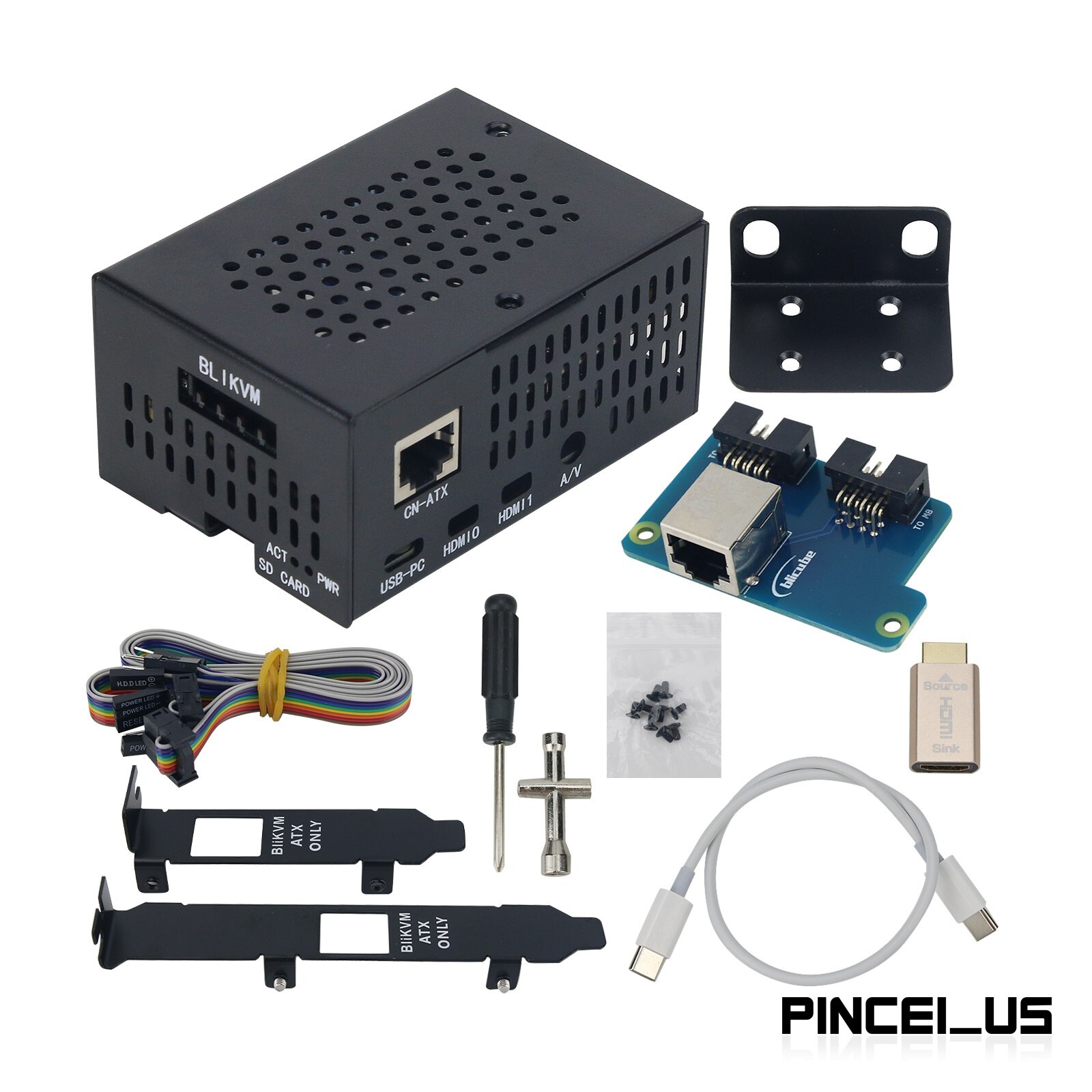 BLIKVM V3 HAT Black PiKVM KVM over IP Raspberry Pi 4B PoE HDMI CSI for Server