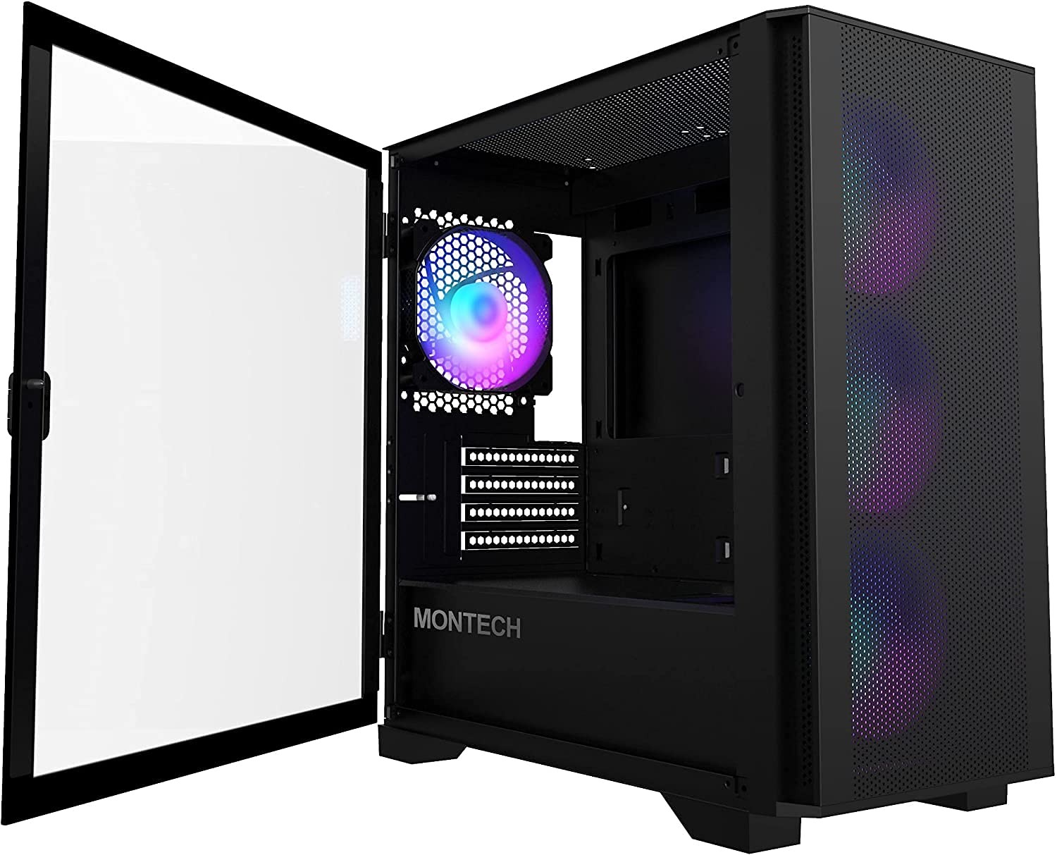 AIR 100 ARGB Black Micro ATX Computer Chassis with Tempered Glass and Fans