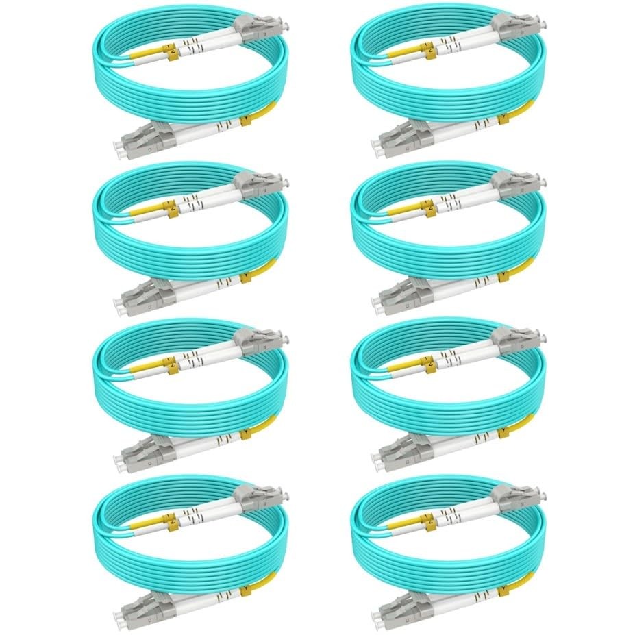 RamboCables OM4 LC to LC Fiber Patch Cable MMF, 6ft/2m, 8-Pack