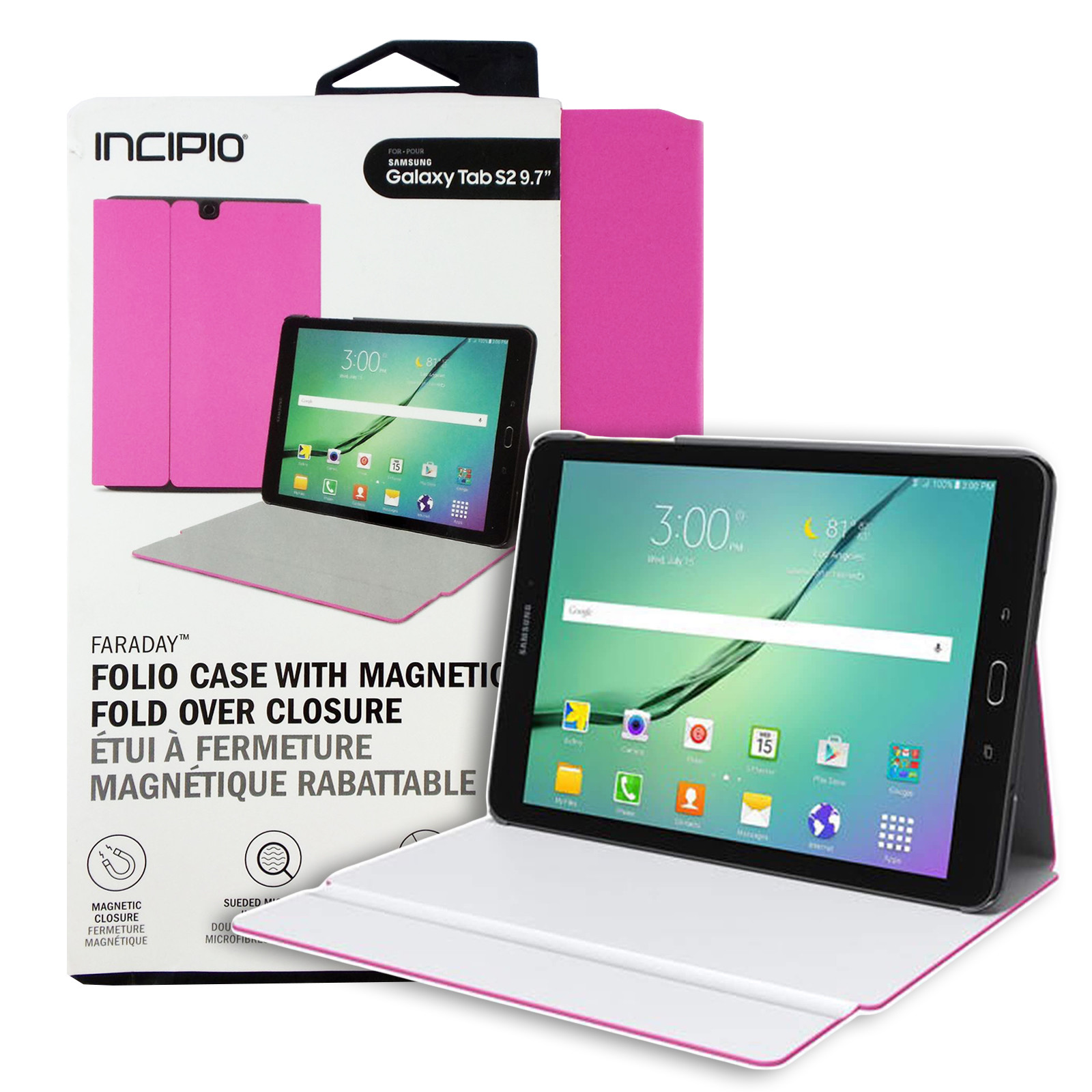 Incipio Faraday Hard Shell Stand Folio Case For Samsung Galaxy Tab S2 9.7 - Pink