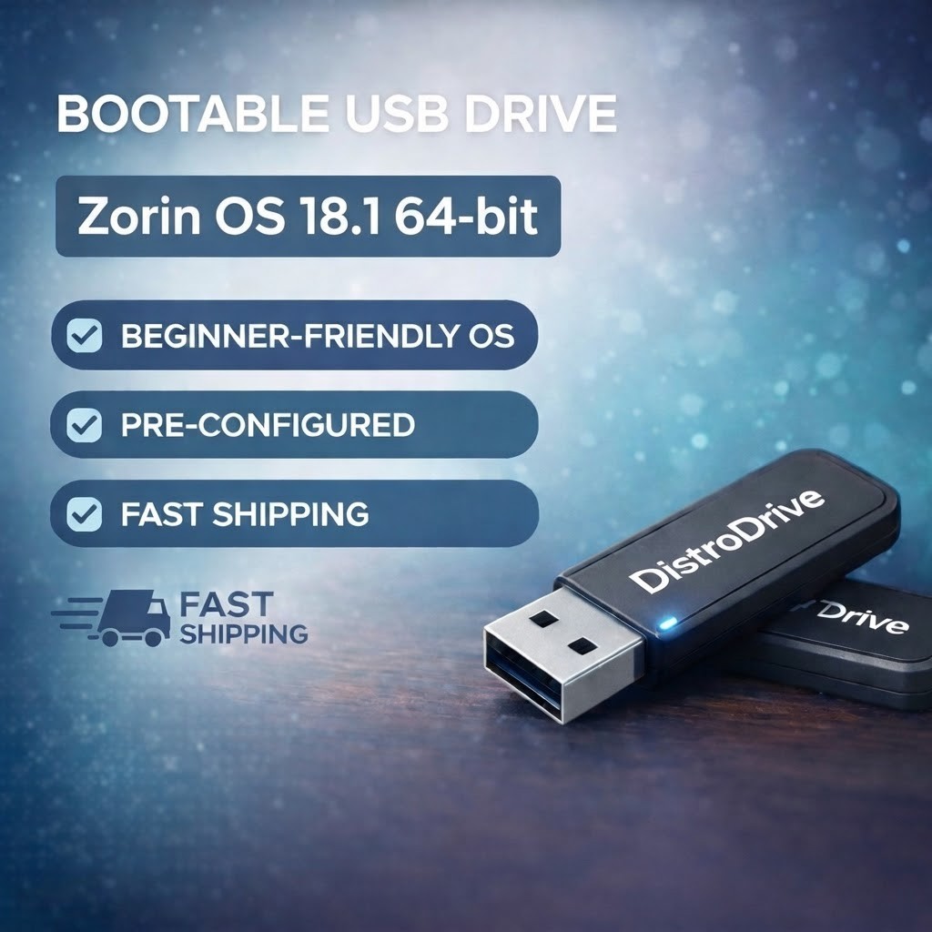 Zorin OS 18.1 CORE USB 64 Bit Drive | Latest Version Linux Bootable Live
