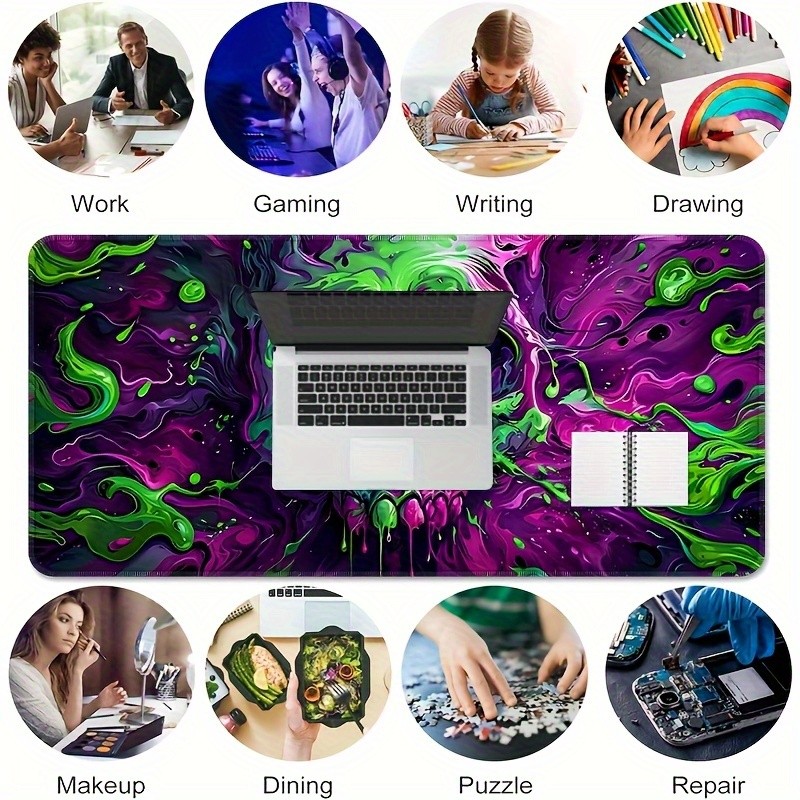 1pc Large XXL Gaming Desk Mat Compatible for PC, Laptop, Keyboard & Mouse - Gr
