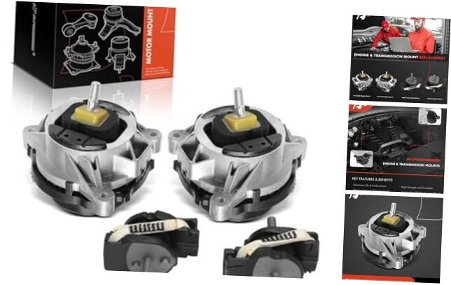 4PCS Engine Motor Mount and Transmission Mount Set Compatible with BMW 328i,